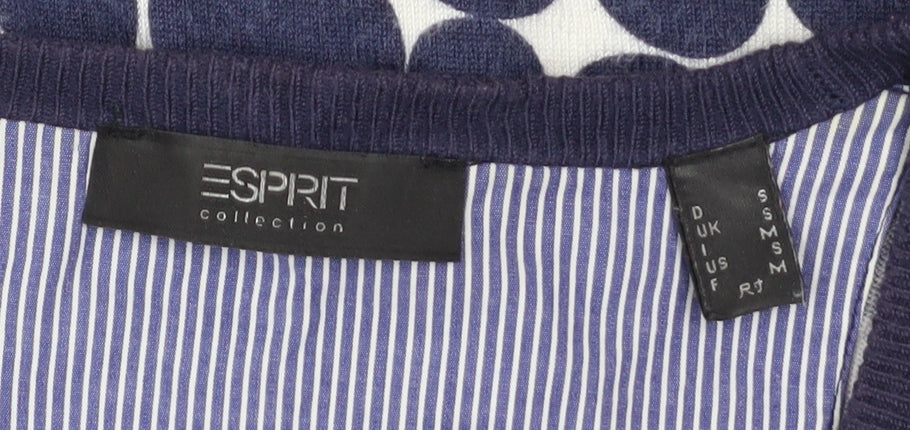Esprit Women’s Blue Polka Dot V-Neck Cardigan Size S