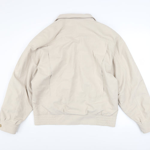 Austin Reed Men’s Beige Polyester Bomber Jacket Size 40R Vintage