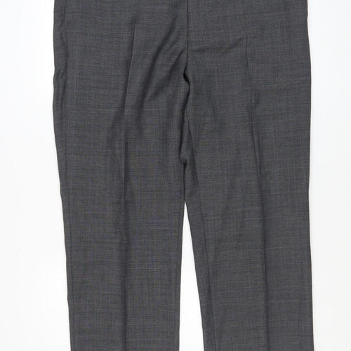 Karl Jackson Men's Grey Wool Regular Fit Dress Trousers 38in Waist