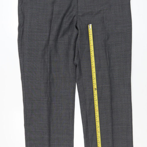 Karl Jackson Men's Grey Wool Regular Fit Dress Trousers 38in Waist