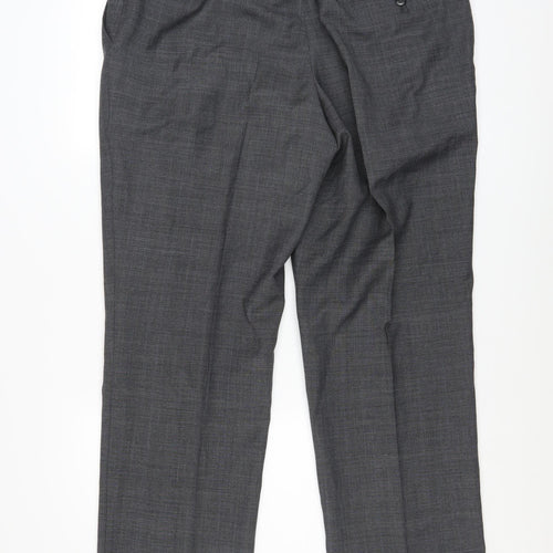 Karl Jackson Men's Grey Wool Regular Fit Dress Trousers 38in Waist