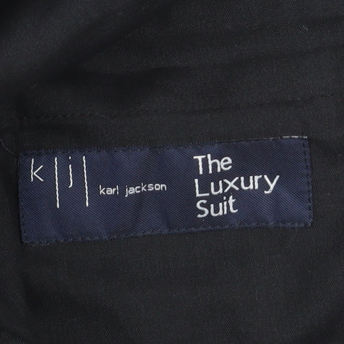 Karl Jackson Men's Grey Wool Regular Fit Dress Trousers 38in Waist