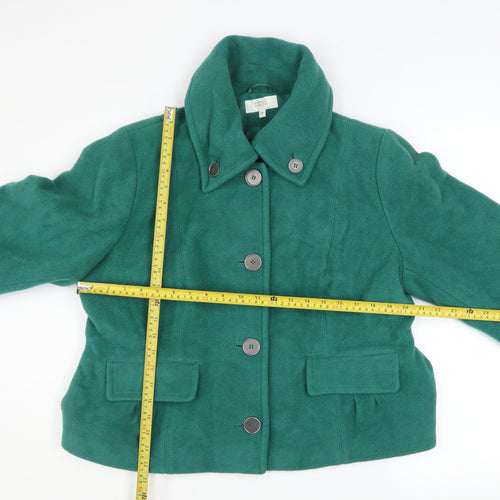 Marks and Spencer Women's Green Wool Blend Short Overcoat Size 18