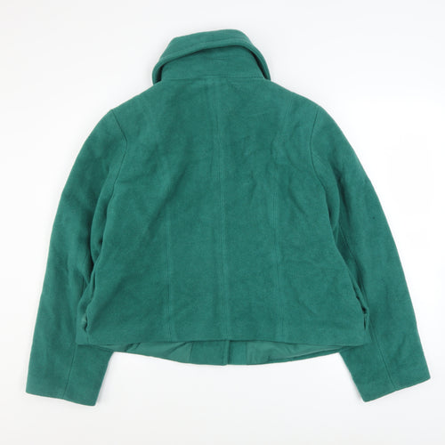 Marks and Spencer Women's Green Wool Blend Short Overcoat Size 18