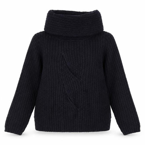 White Stuff Women’s Black Chunky Knit Cowl Neck Jumper Size 12