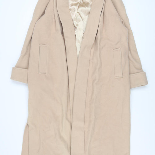 Anne Brooks Petite Beige Wool Cashmere Blend Long Coat Size 8