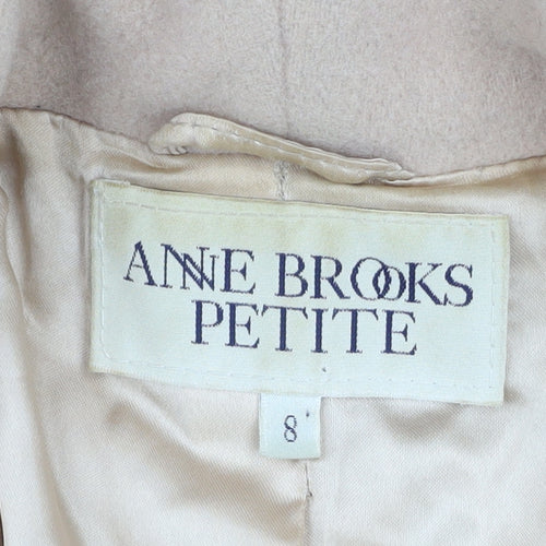 Anne Brooks Petite Beige Wool Cashmere Blend Long Coat Size 8