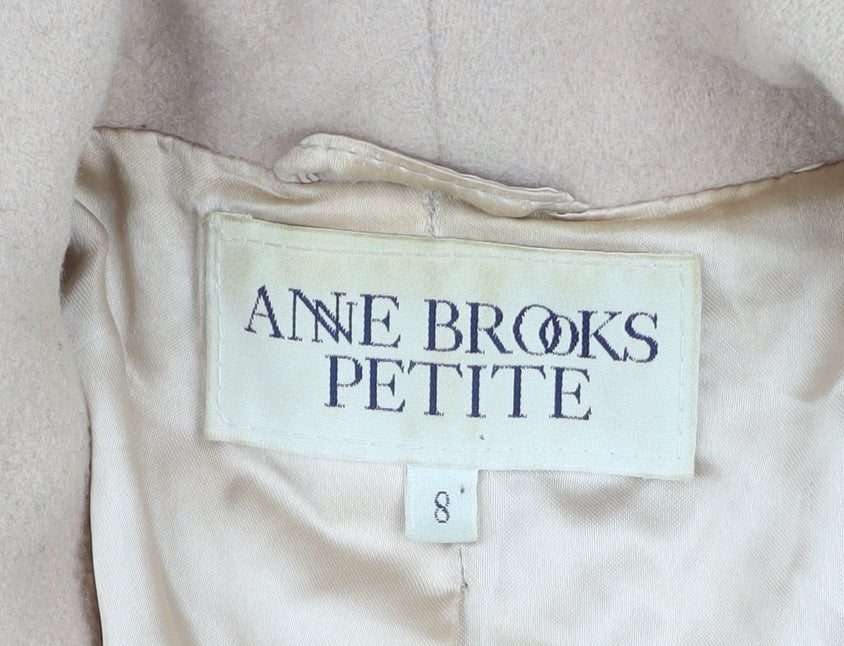 Anne Brooks Petite Beige Wool Cashmere Blend Long Coat Size 8