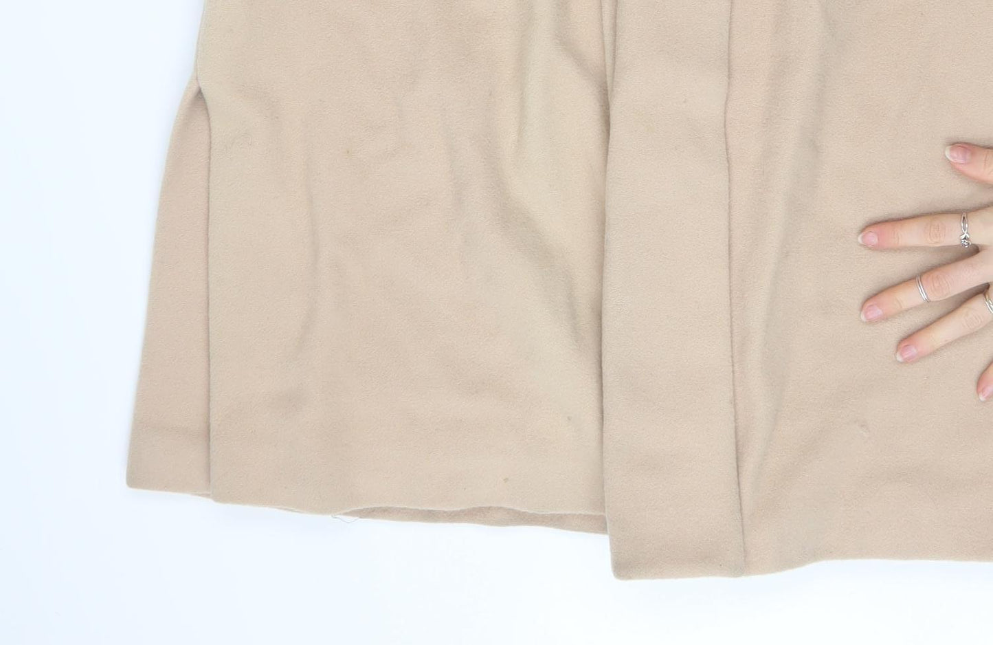 Anne Brooks Petite Beige Wool Cashmere Blend Long Coat Size 8