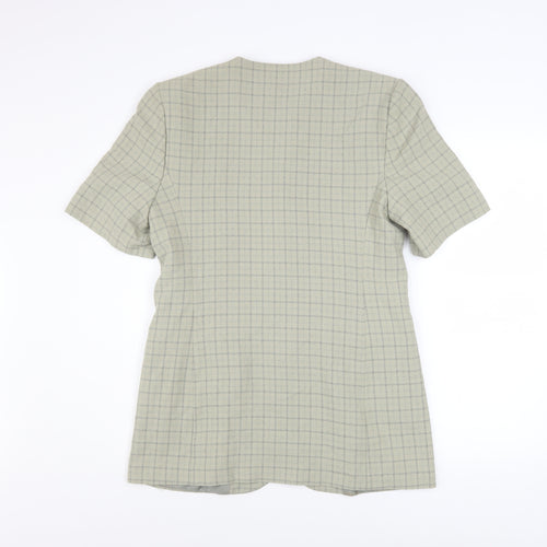 Klass Collection Women's Beige Check Short Sleeve Blazer Size 10