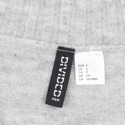 H&M Divided Women’s Grey V-Neck Knit Jumper Size S