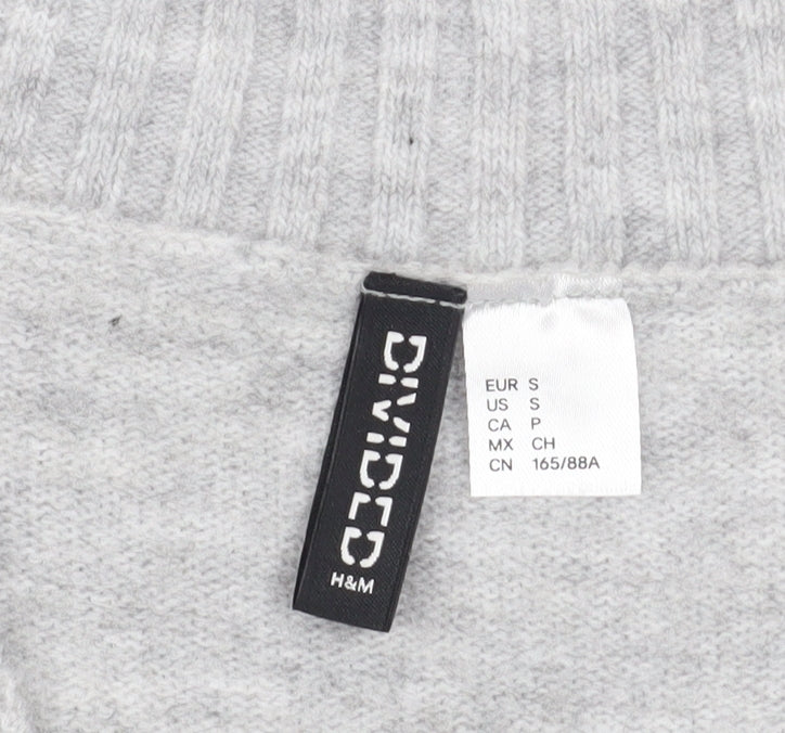 H&M Divided Women’s Grey V-Neck Knit Jumper Size S