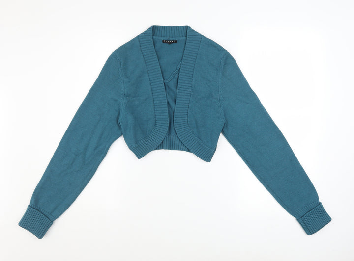 Sisley Women's Blue Knit Long Sleeve Cardigan L