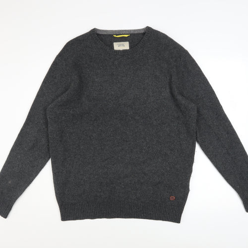Camel Active Men’s Grey Wool Blend Crew Neck Jumper XL