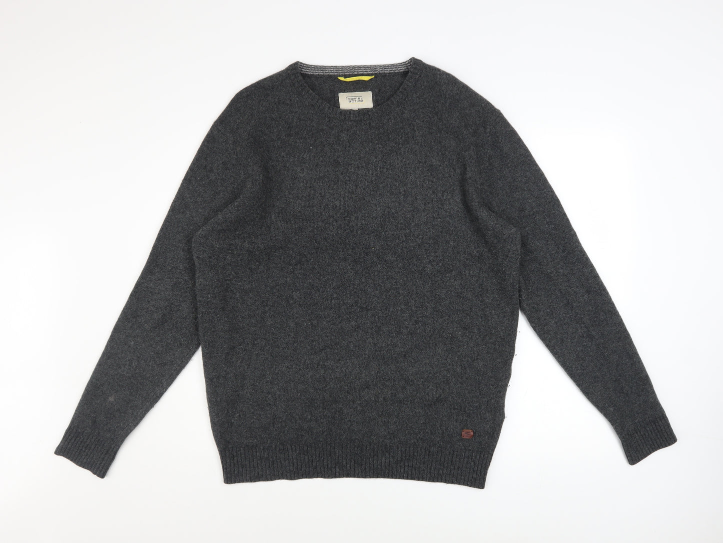 Camel Active Men’s Grey Wool Blend Crew Neck Jumper XL