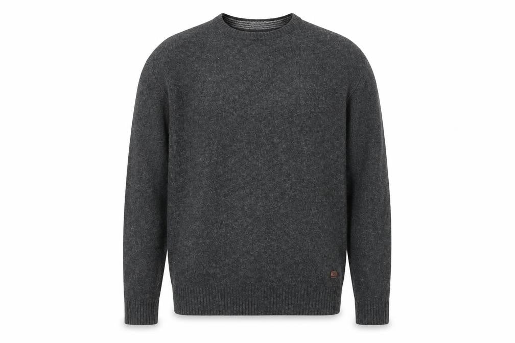 Front view of Camel Active Men’s Grey Wool Blend Crew Neck Jumper XL