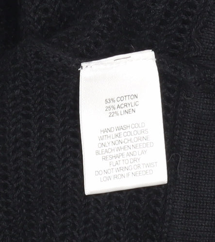 Wynne Collection Women's Black Knit Zip Short Relaxed Jacket Size S
