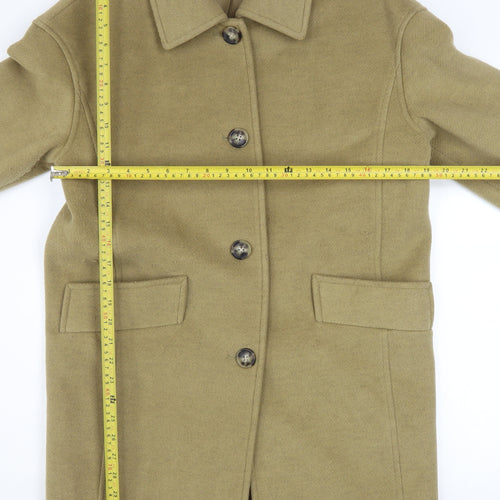 Marks and Spencer Women’s Beige Wool Blend Mid-Length Coat Size 8