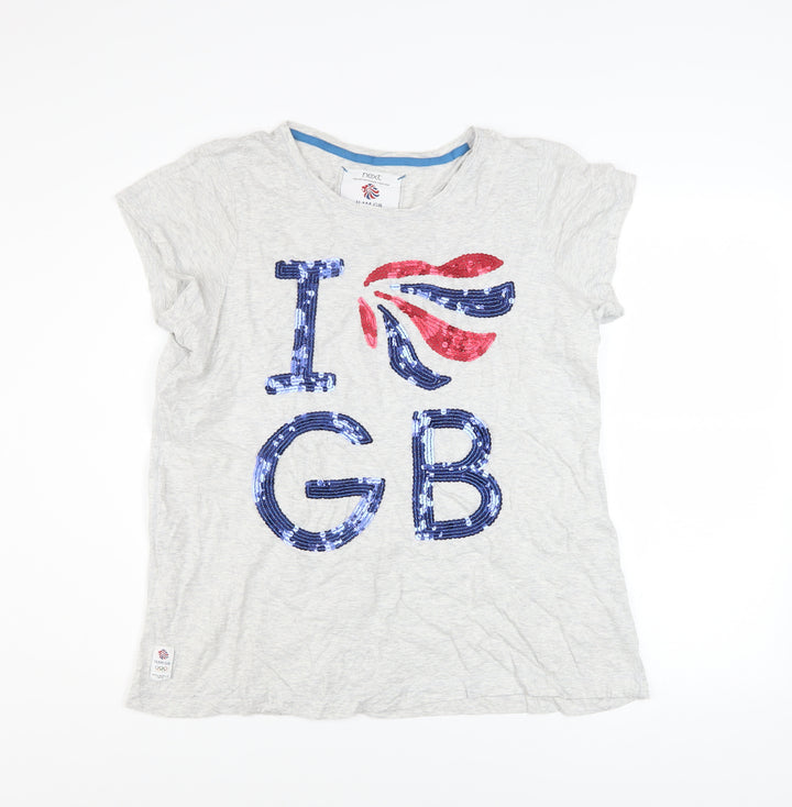 Next Women’s Grey Team GB Sequin T-Shirt Size 20