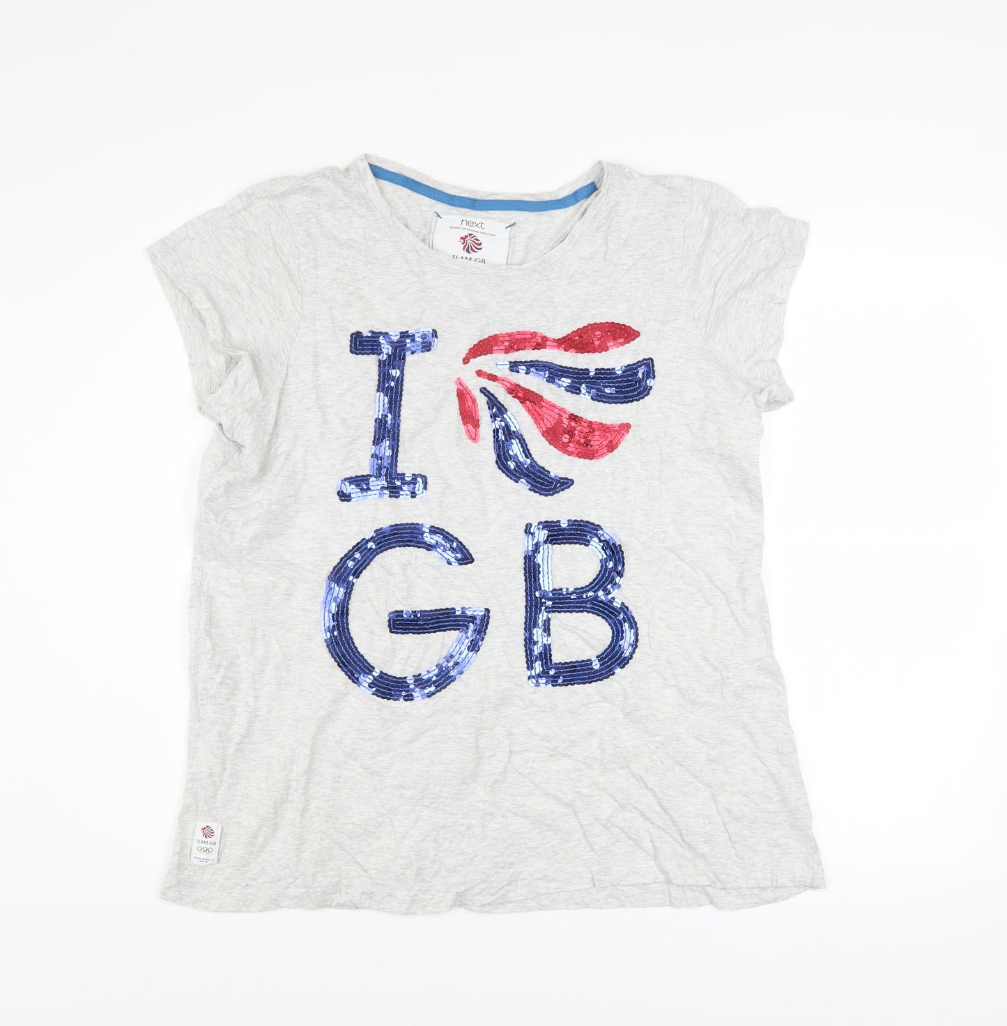 Next Women’s Grey Team GB Sequin T-Shirt Size 20