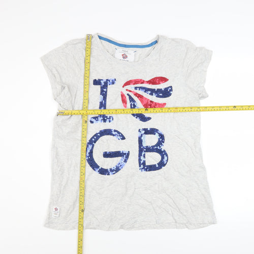 Next Women’s Grey Team GB Sequin T-Shirt Size 20