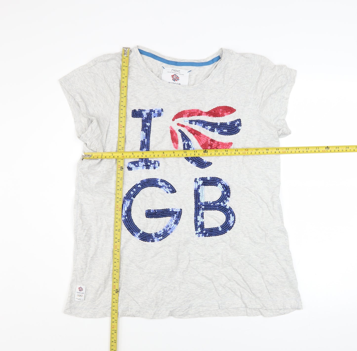 Next Women’s Grey Team GB Sequin T-Shirt Size 20