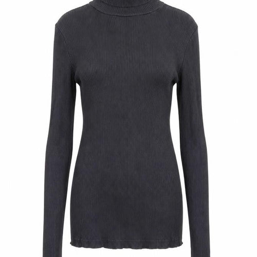Fat Face Women’s Grey Roll Neck Long Sleeve Ribbed Top Size 10