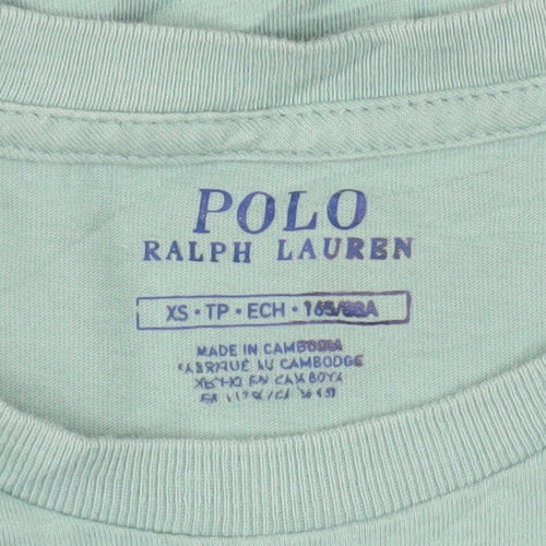 Ralph Lauren Boys Green Cotton Short Sleeve Logo T-Shirt XS