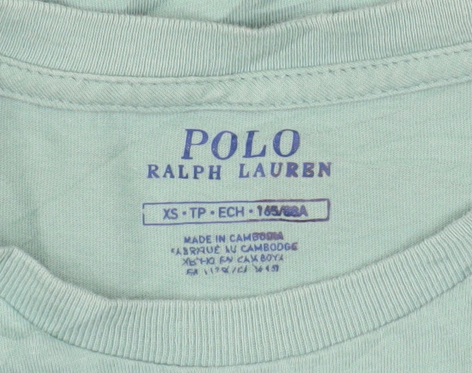 Ralph Lauren Boys Green Cotton Short Sleeve Logo T-Shirt XS