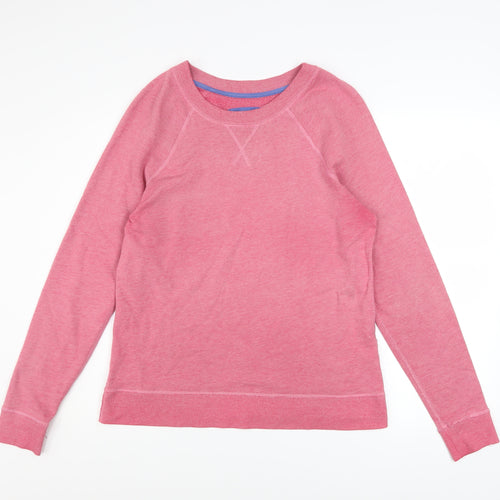 Boden Womens Pink Crew Neck Long Sleeve Cotton Blend Sweatshirt UK 10