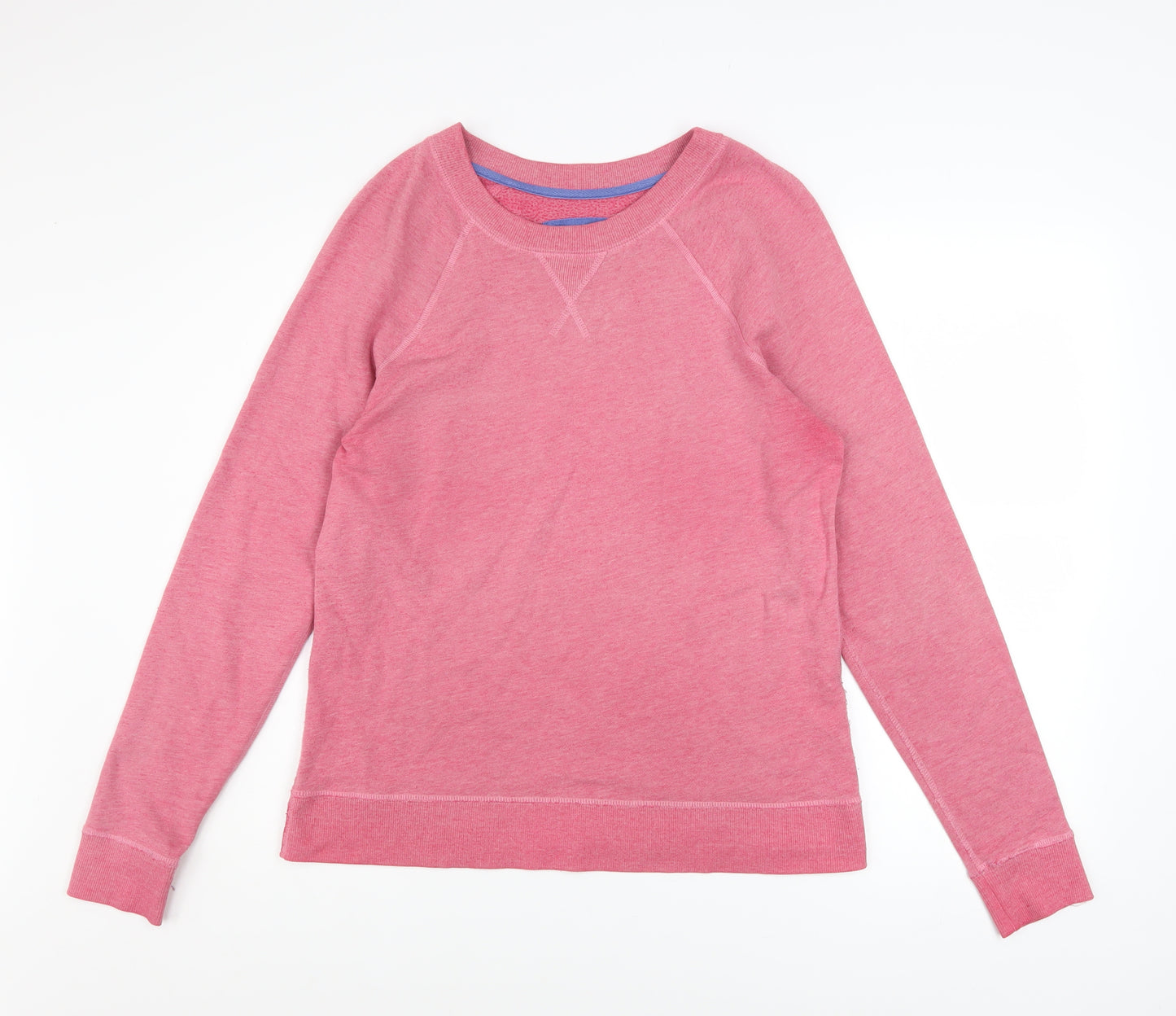 Boden Womens Pink Crew Neck Long Sleeve Cotton Blend Sweatshirt UK 10