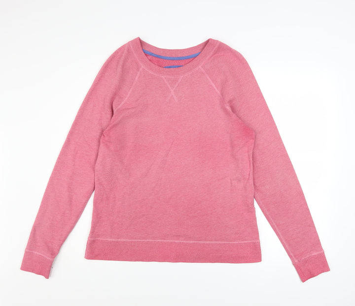 Boden Womens Pink Crew Neck Long Sleeve Cotton Blend Sweatshirt UK 10