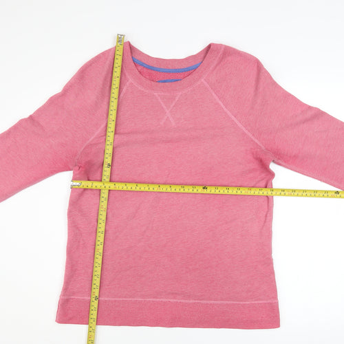 Boden Womens Pink Crew Neck Long Sleeve Cotton Blend Sweatshirt UK 10