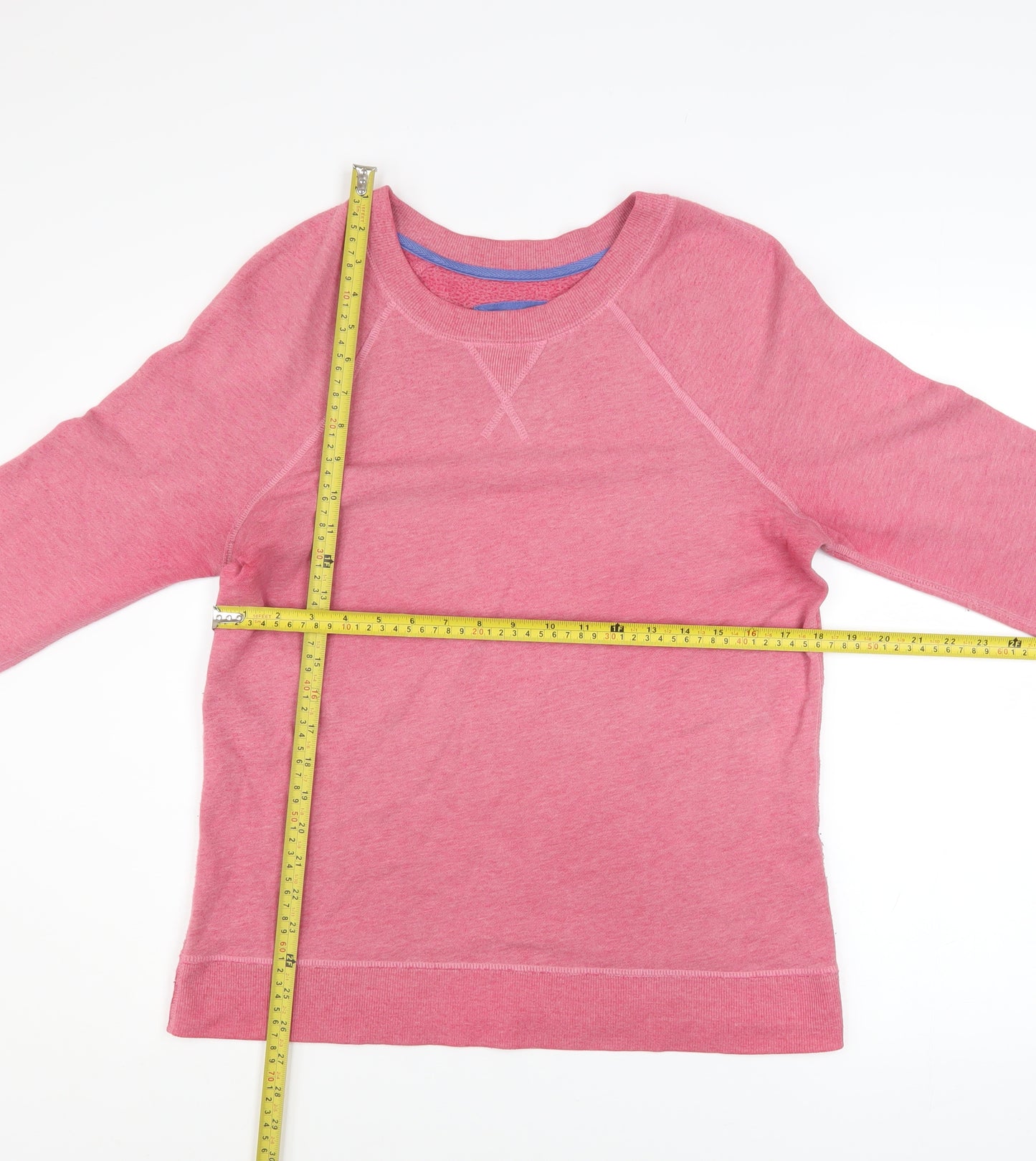 Boden Womens Pink Crew Neck Long Sleeve Cotton Blend Sweatshirt UK 10