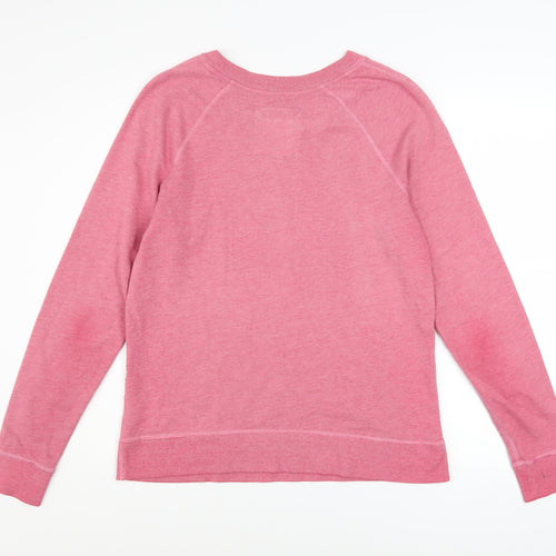 Boden Womens Pink Crew Neck Long Sleeve Cotton Blend Sweatshirt UK 10