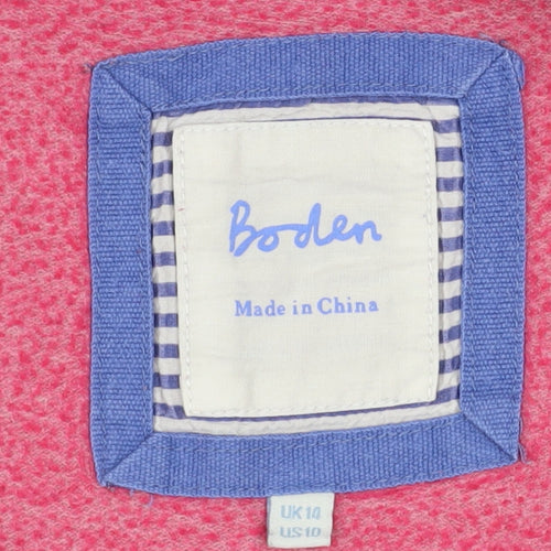 Boden Womens Pink Crew Neck Long Sleeve Cotton Blend Sweatshirt UK 10