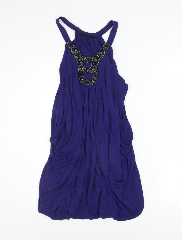 Marks and Spencer Womens Purple Beaded Halter Camisole Tank Top UK 12