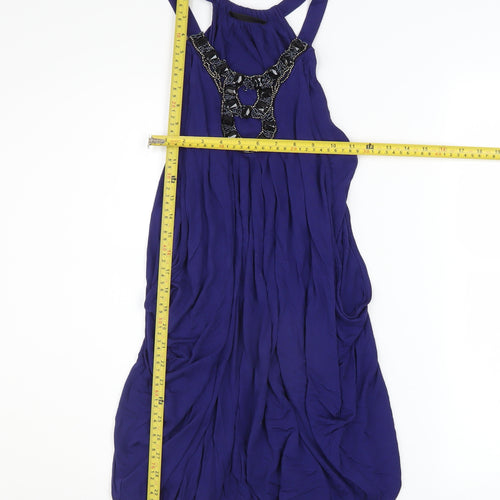 Marks and Spencer Womens Purple Beaded Halter Camisole Tank Top UK 12