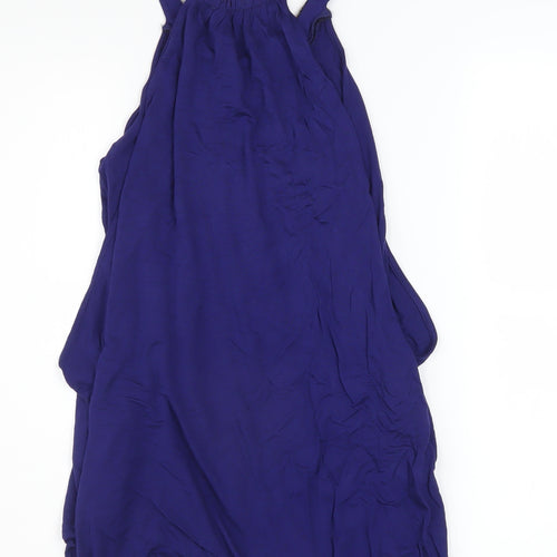Marks and Spencer Womens Purple Beaded Halter Camisole Tank Top UK 12