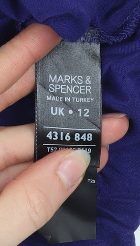 Marks and Spencer Womens Purple Beaded Halter Camisole Tank Top UK 12
