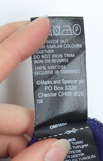 Marks and Spencer Womens Purple Beaded Halter Camisole Tank Top UK 12