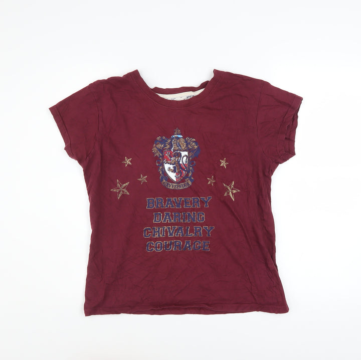 Harry Potter Gryffindor Women Red Short Sleeve T-Shirt Pyjama Top UK 10-12