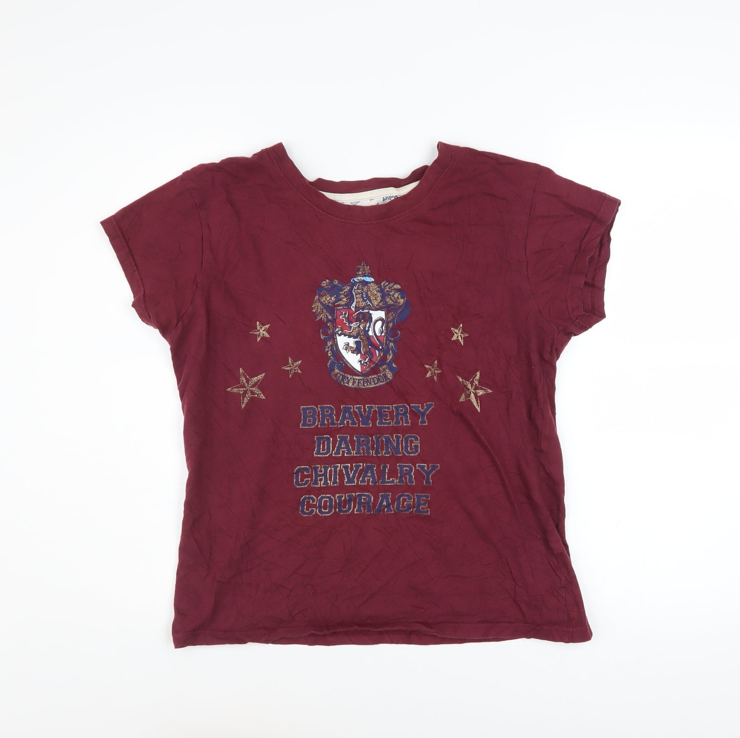 Harry Potter Gryffindor Women Red Short Sleeve T-Shirt Pyjama Top UK 10-12