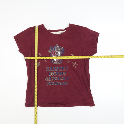 Harry Potter Gryffindor Women Red Short Sleeve T-Shirt Pyjama Top UK 10-12