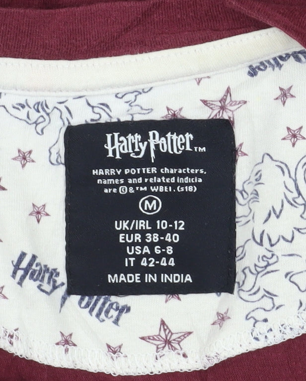 Harry Potter Gryffindor Women Red Short Sleeve T-Shirt Pyjama Top UK 10-12