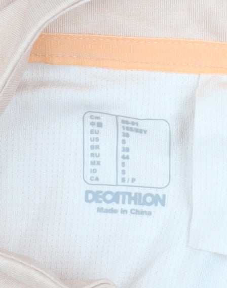 Decathlon Womens Beige Size 10 Lightweight Full Zip Track Jacket