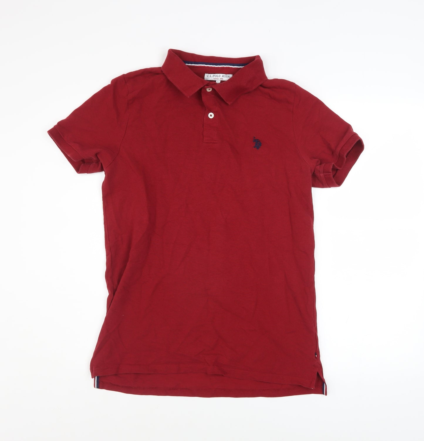 U.S. Polo Assn. Men's Red Cotton Short Sleeve Polo Shirt Size L