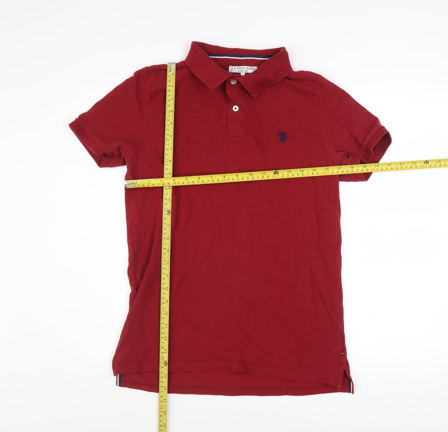 U.S. Polo Assn. Men's Red Cotton Short Sleeve Polo Shirt Size L
