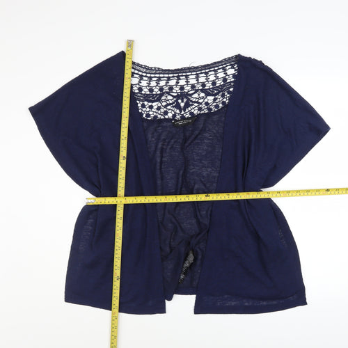 Dorothy Perkins Women’s Blue Crochet Open Knit Cardigan M