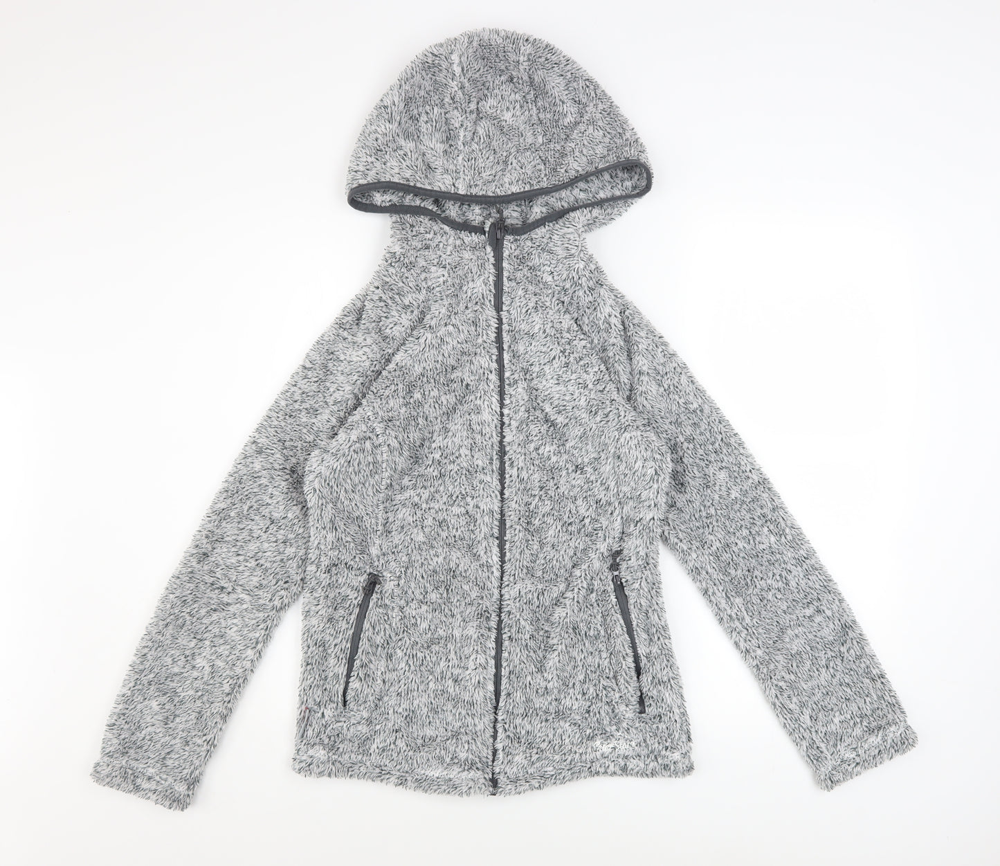 Peter Storm Women’s Grey Fleece Hooded Full Zip Jacket Size 8